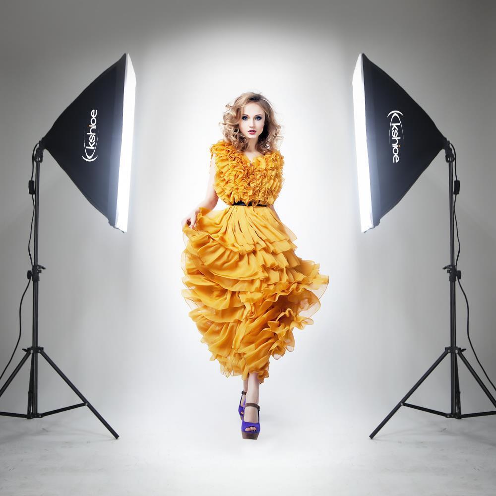 Photography Studio 2PCS Soft Box Light Stand Continuous Lighting Kit Diffuser