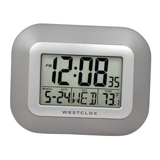 Large Digital Wall Clock with Date, Day & Temperature – Battery Operated