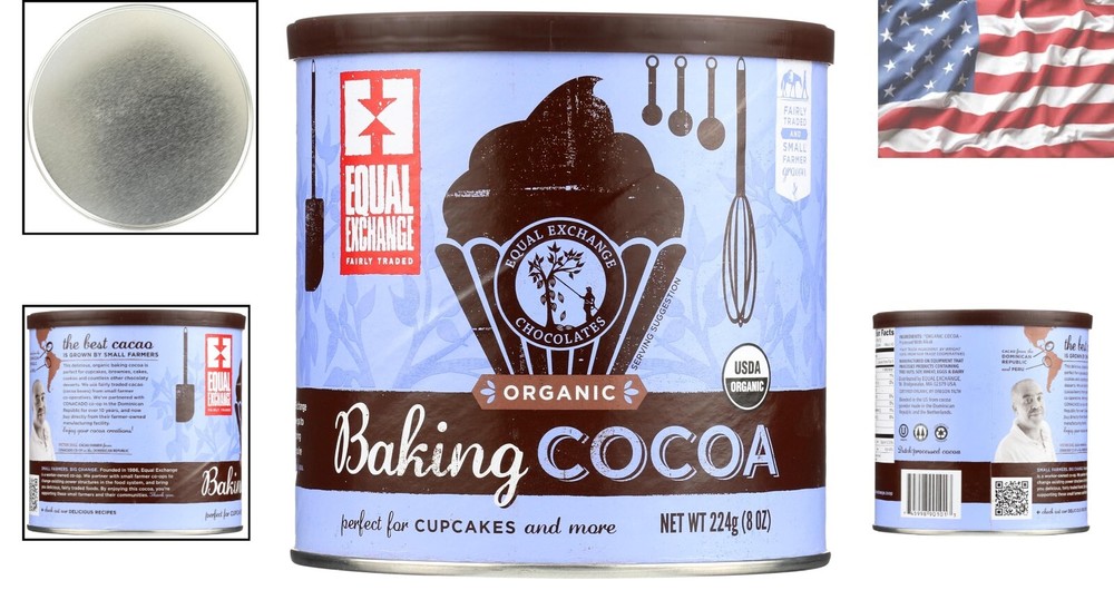 Dutch Process Baking Cocoa 8-Ounce Can - Organic & Ethically Sourced