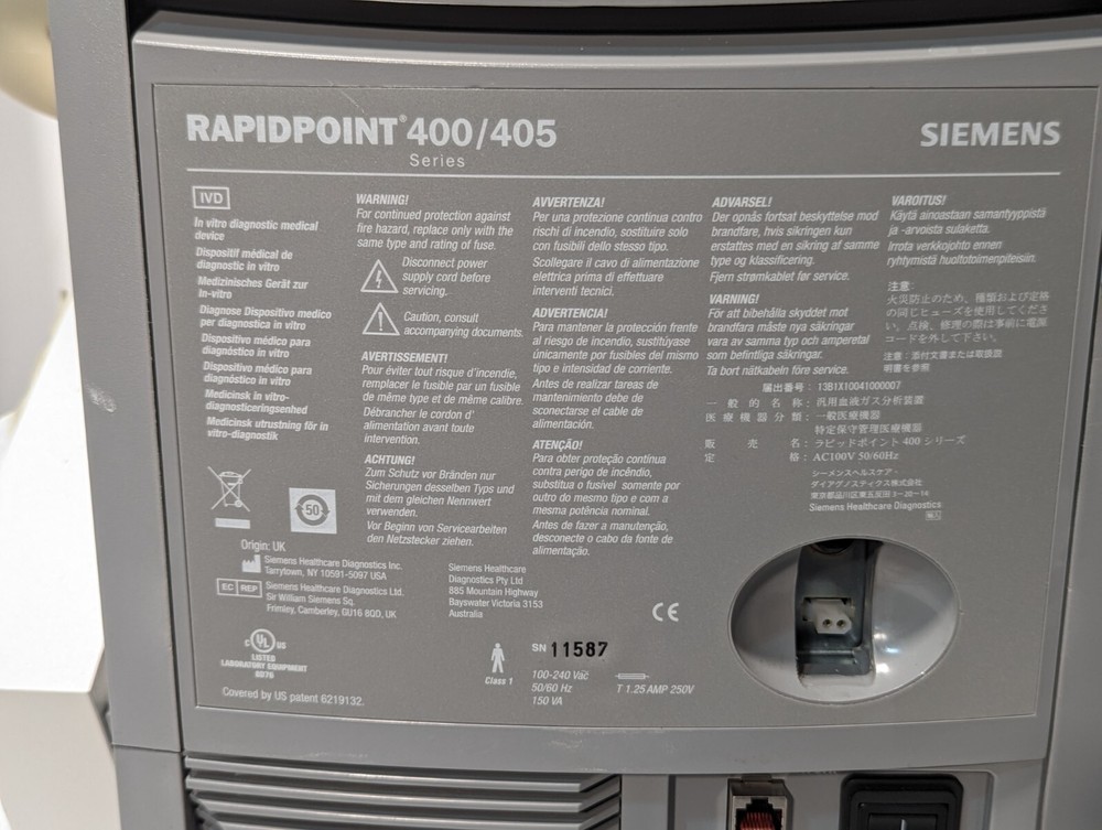 Siemens RAPIDPOINT 405 Blood Analysis System