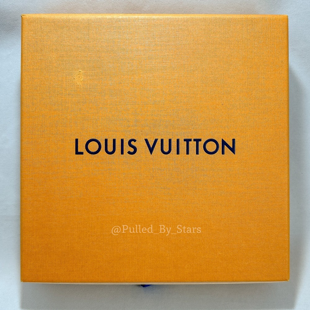 LOUIS VUITTON Medium Orange Pullout Drawer Box (7" x 7" x 2") + Ribbon & Misc.