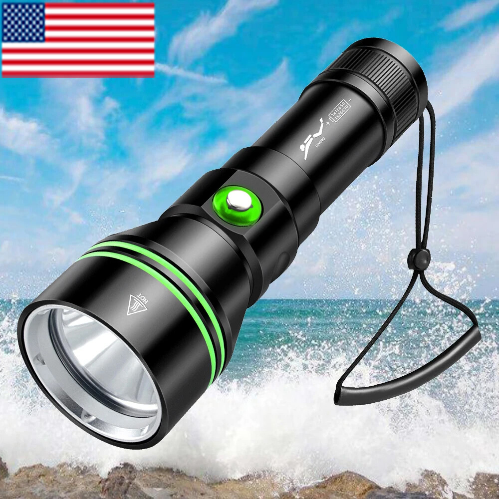 Professional LED Diving Flashlight Diving Torch Waterproof Underwater Lantern