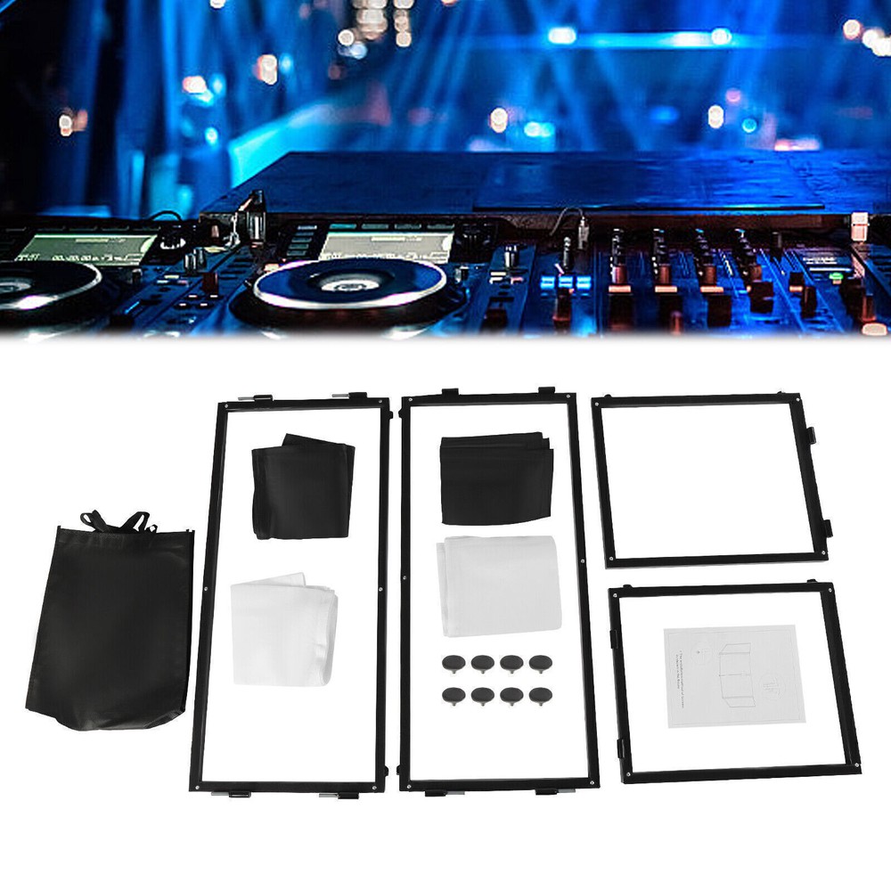 Portable Event Facade 4 Sections Tabletop DJ Booth Foldable Cover Screen] US