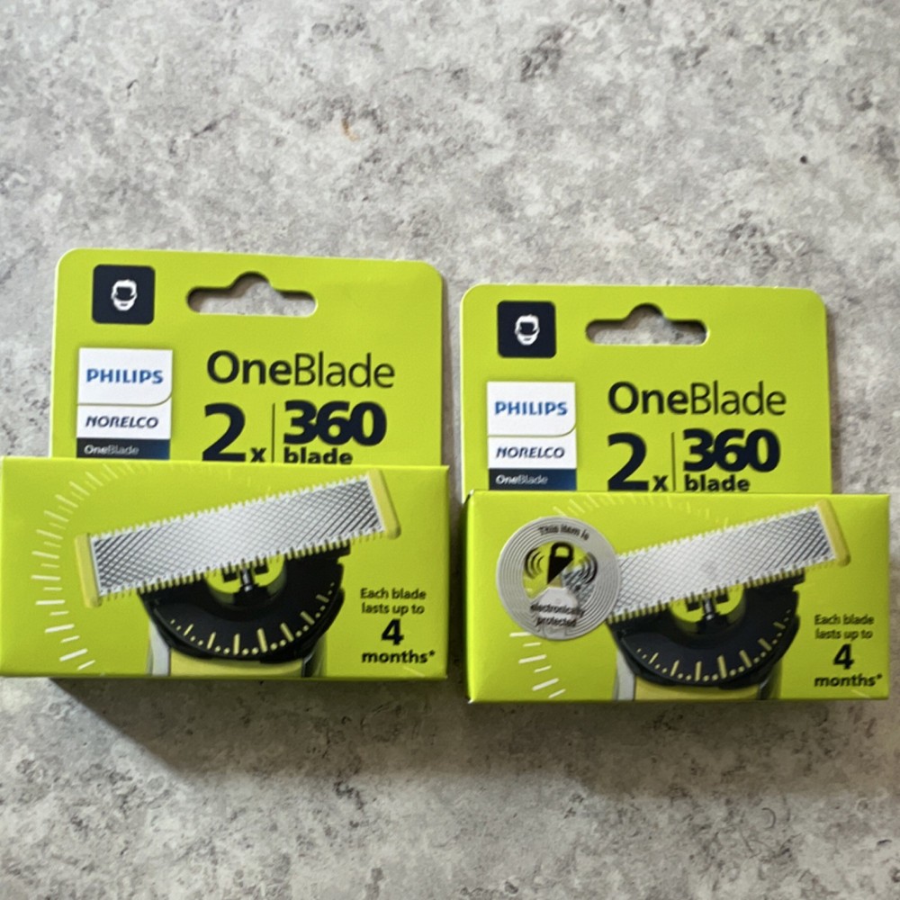 2X Philips Norelco OneBlade 360 Replacement Blades Silver 2 Pack