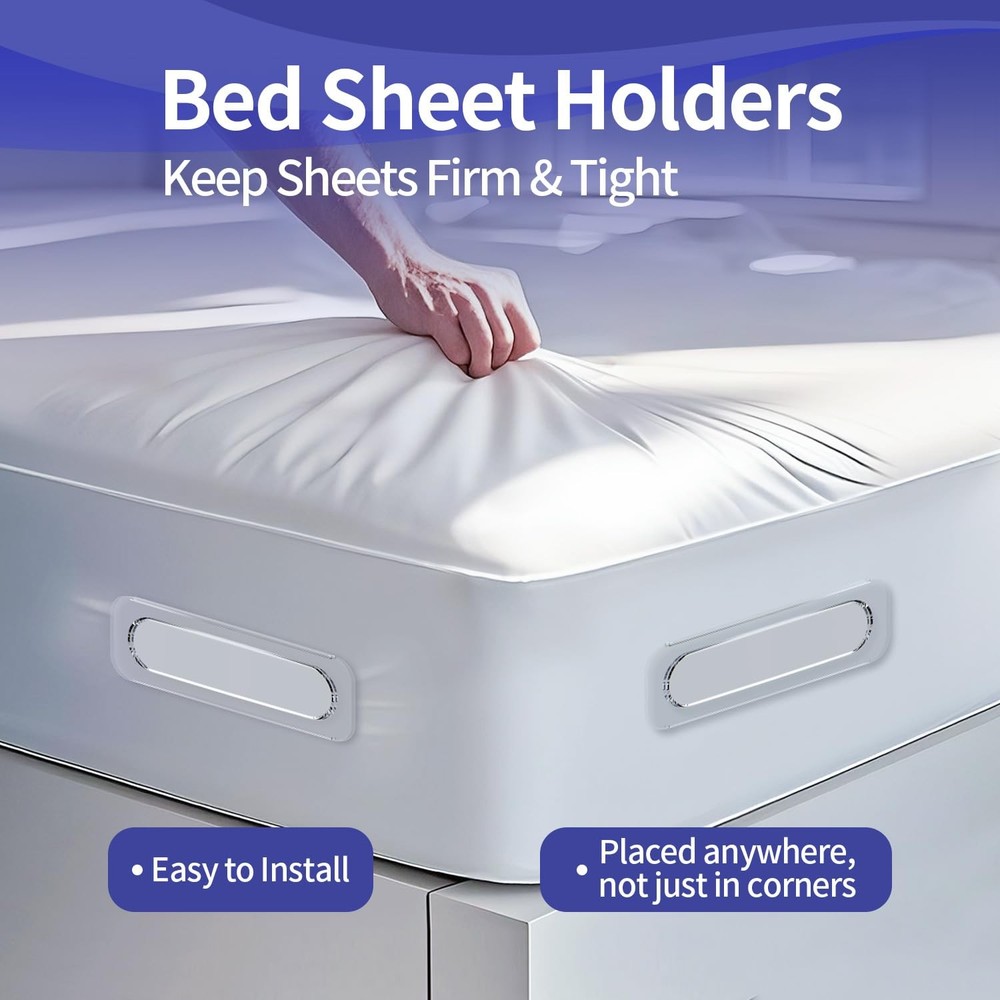 8 PCS Bed Sheet Holders Corner Side Fastener Straps Keep Sheets Tight on Bed