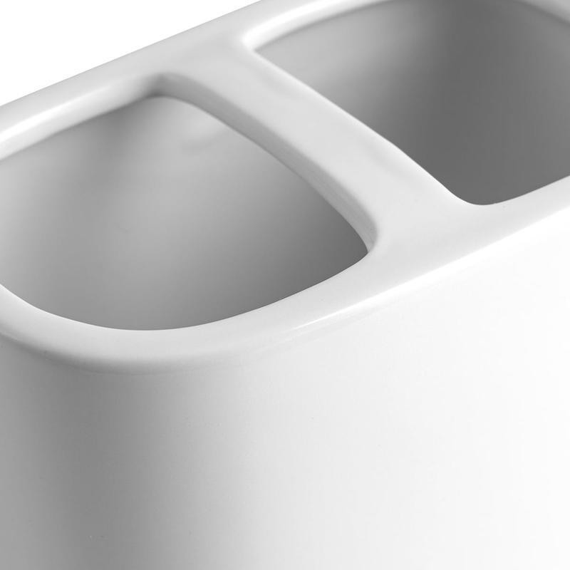 Basic Ceramic Toothbrush Holder White Bathroom Accessories Toothbrush Storage