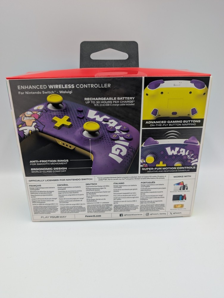 Nintendo Switch PowerA Super Mario Waluigi Enhanced Wireless Controller