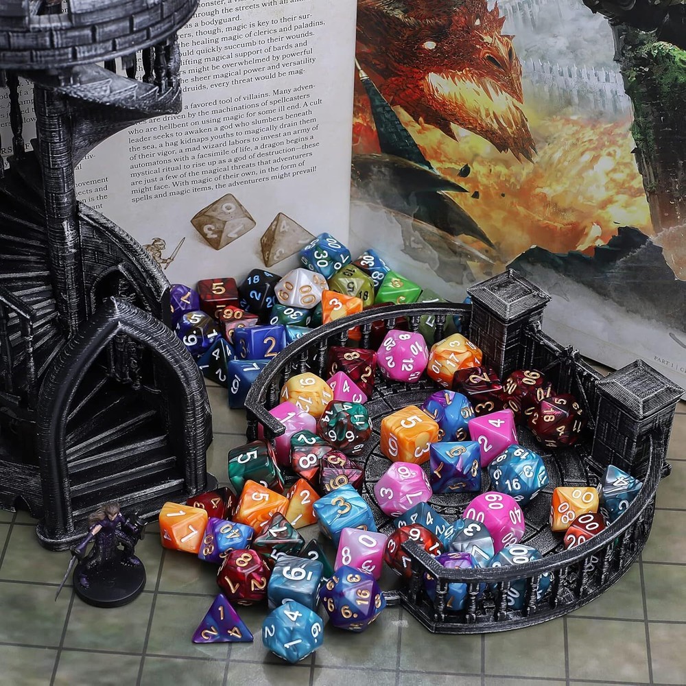 QMay DND Dice Sets - 6 X 7 Polyhedral Dice (42pcs) Role Playing Table Game