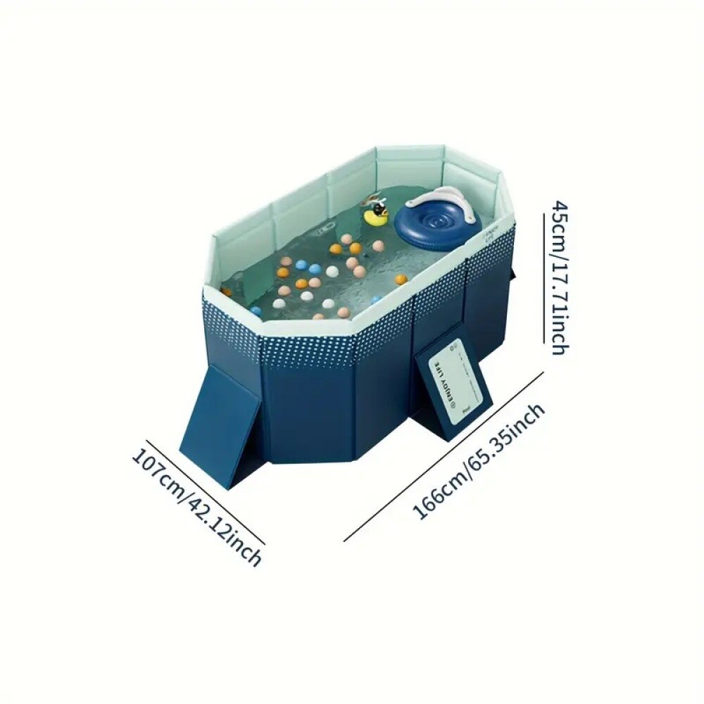 1.6 Meters Inflatable Pool w Foldable Storage & Large Water Injection Capacity