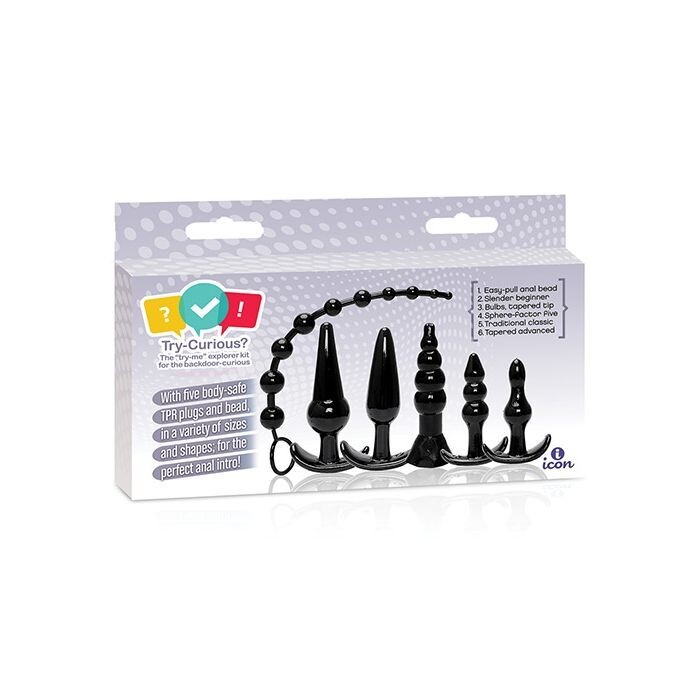 Try Curious 6pc Anal Plug Starter Kit by Icon Brands