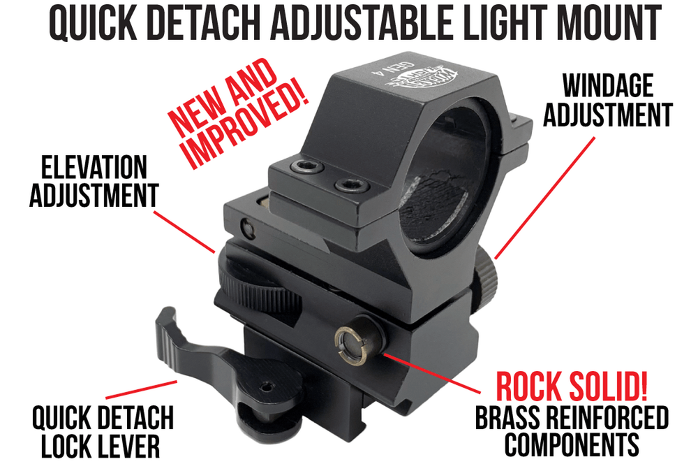 Wicked Lights Quick Detach GEN4 Windage & Elevation Adjustable Light Mount W2090