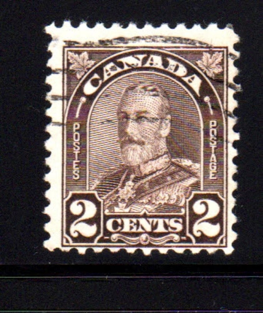 CANADA #166  2  CENT KING GEORGE V  ARCH/LEAF ISSUE  USED   a