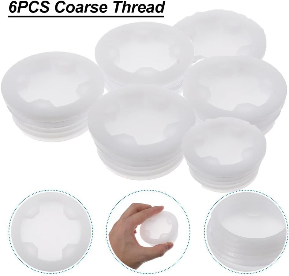 12Pcs 2 Drum Bung Caps Combo Fine & Coarse Thread with Gaskets for Poly Drums