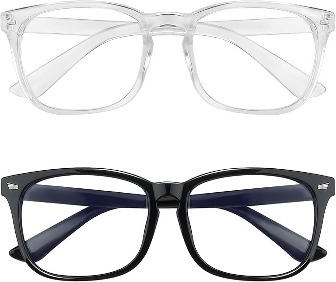 Blue Light Blocking Glasses, 2 Pack Blue Light Glasses Men, Blue Light Glasse...