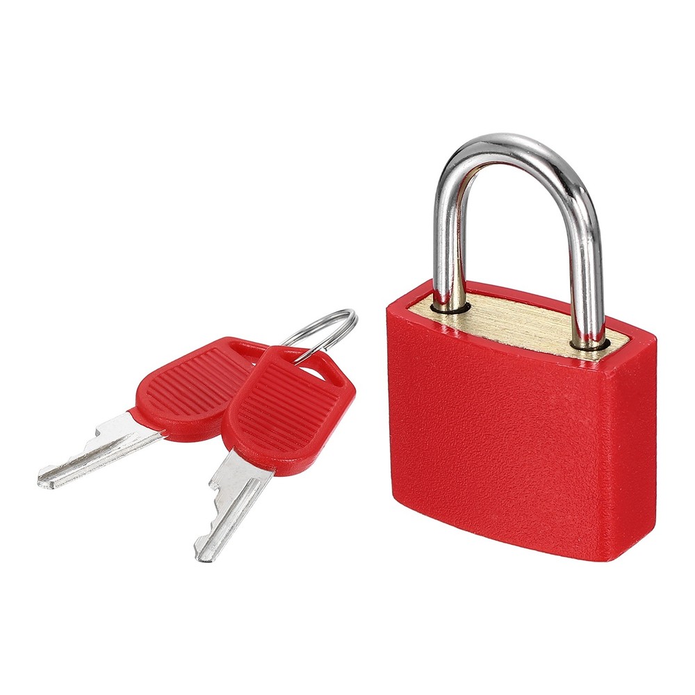 Padlock with Keys Shackle Waterproof Keyed Locks Red