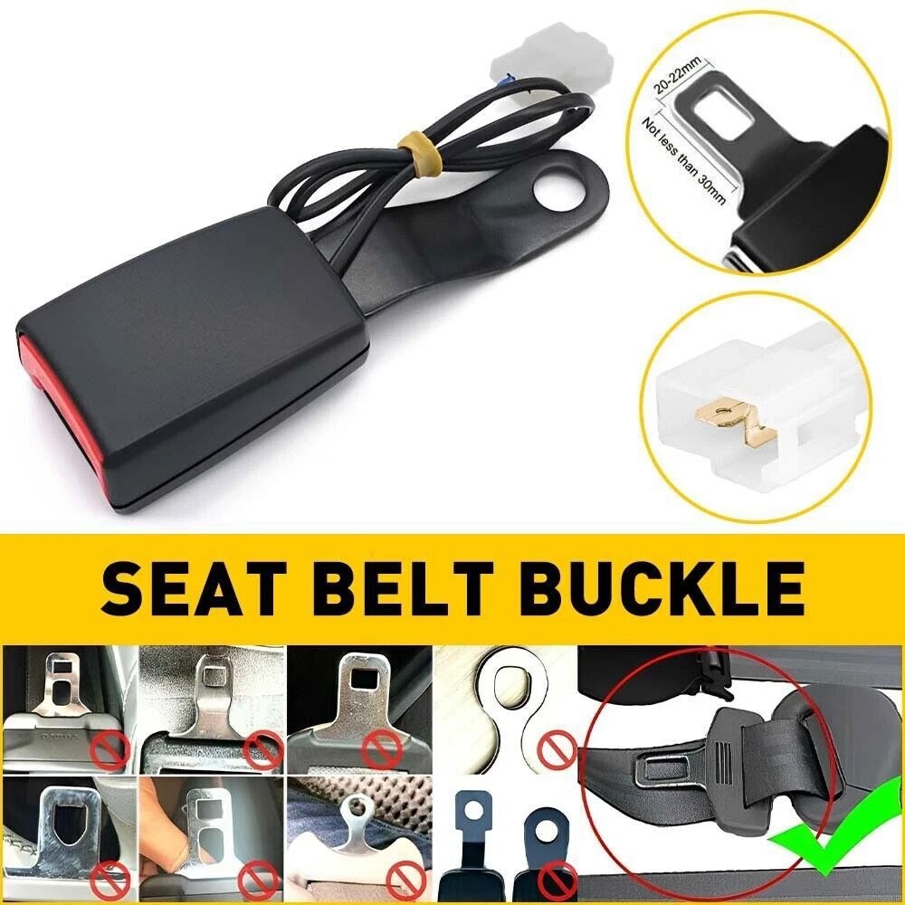 2PCS Universal Front Driver Safety Seat belt Buckle Plug Connector Warning Cable
