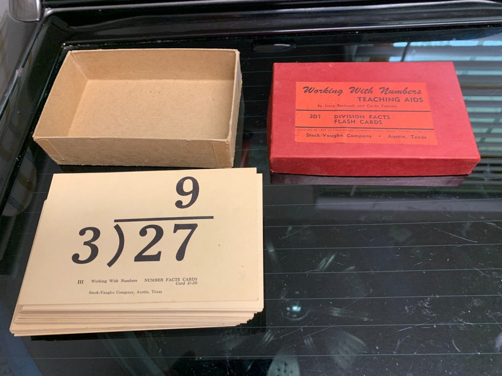 Working With Numbers Teaching Aids Addition Facts Flash Cards 1948 complete