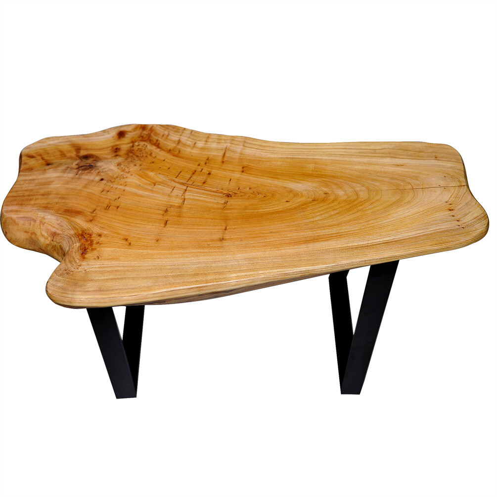 HST Cedar Roots Stool with Flat Iron Leg Bench Stool 27.5" x 14" x 17.4" H