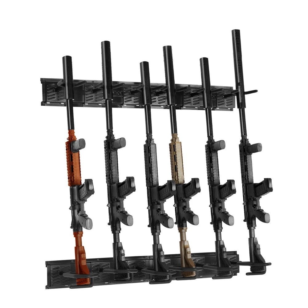 CISIVIS Gun Rack 6-Slot Indoor Metal Gun Rack Wall Mount Vertical Rifle Rack