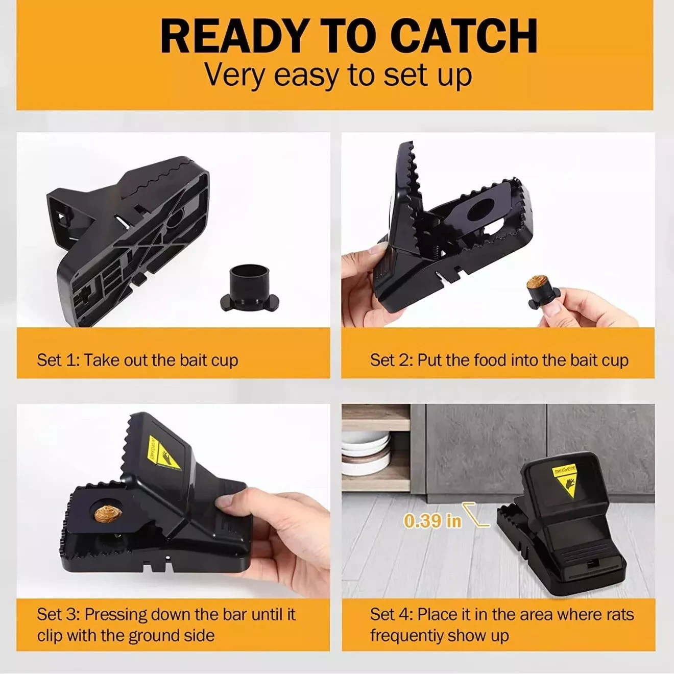 6 Pack Mouse Traps Heavy Duty Snap Trap for Rats and Mice