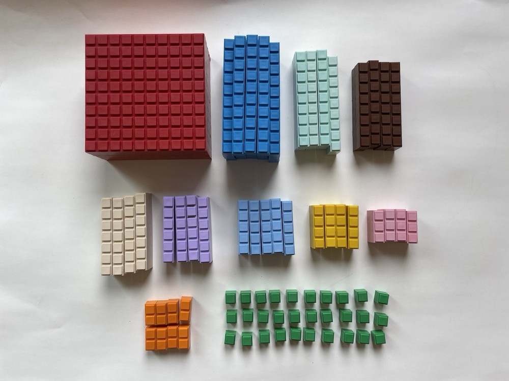 Math U See Demme Learning Manipulatives Integer Block Kit - 124 Pieces 1-10, 100