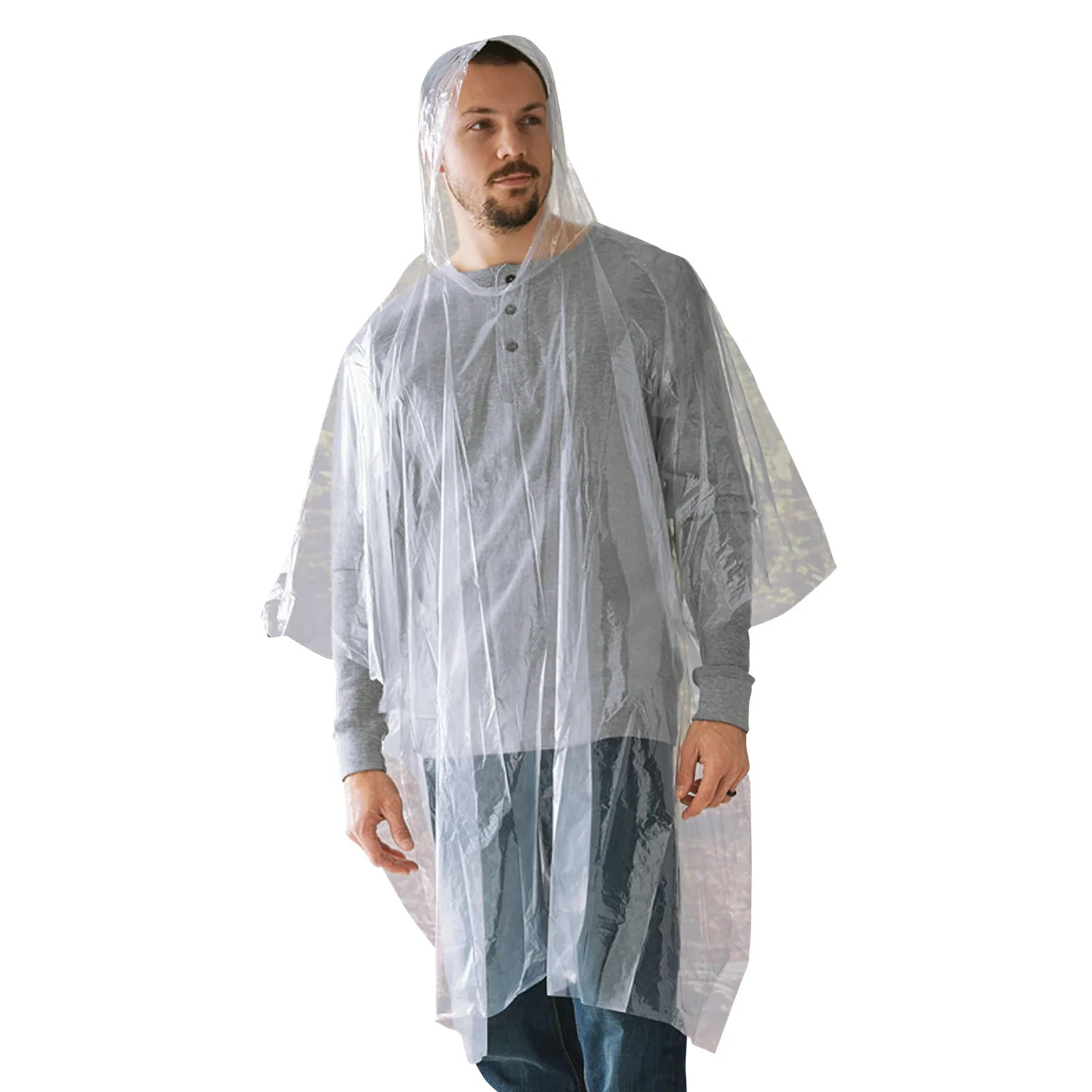 Lot of 10 x Ozark Trail Emergency Poncho Water Resistant PVC-Free Clear