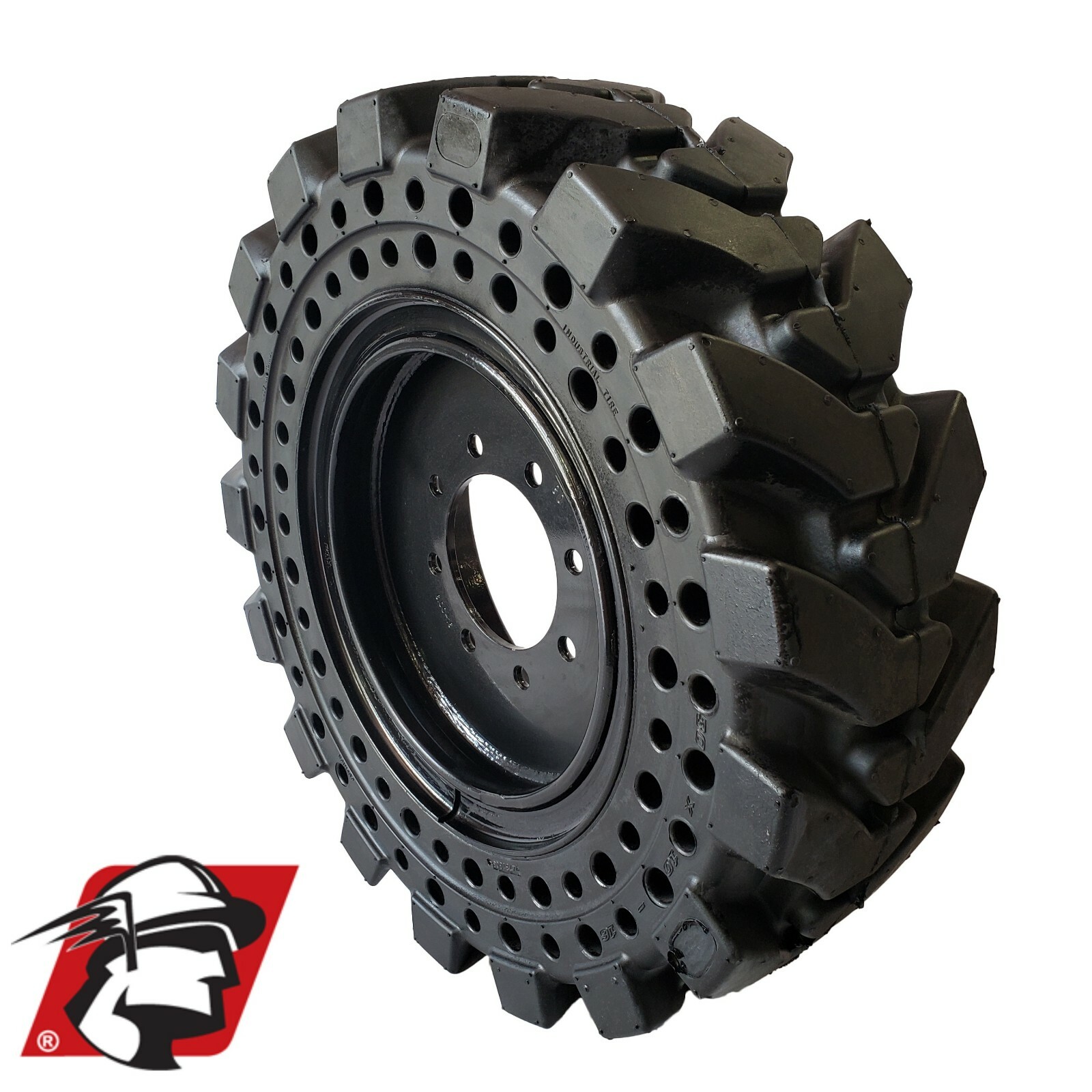 10x16.5 Maximizer GT Solid Tires Flat Proof Set of 4 With Rim for Bobcat