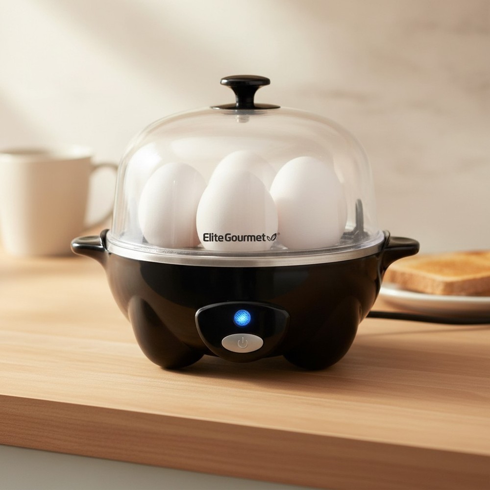 Versatile 7-Egg Cooker - Perfect for Hard, Medium, Soft Boiled & Poaching