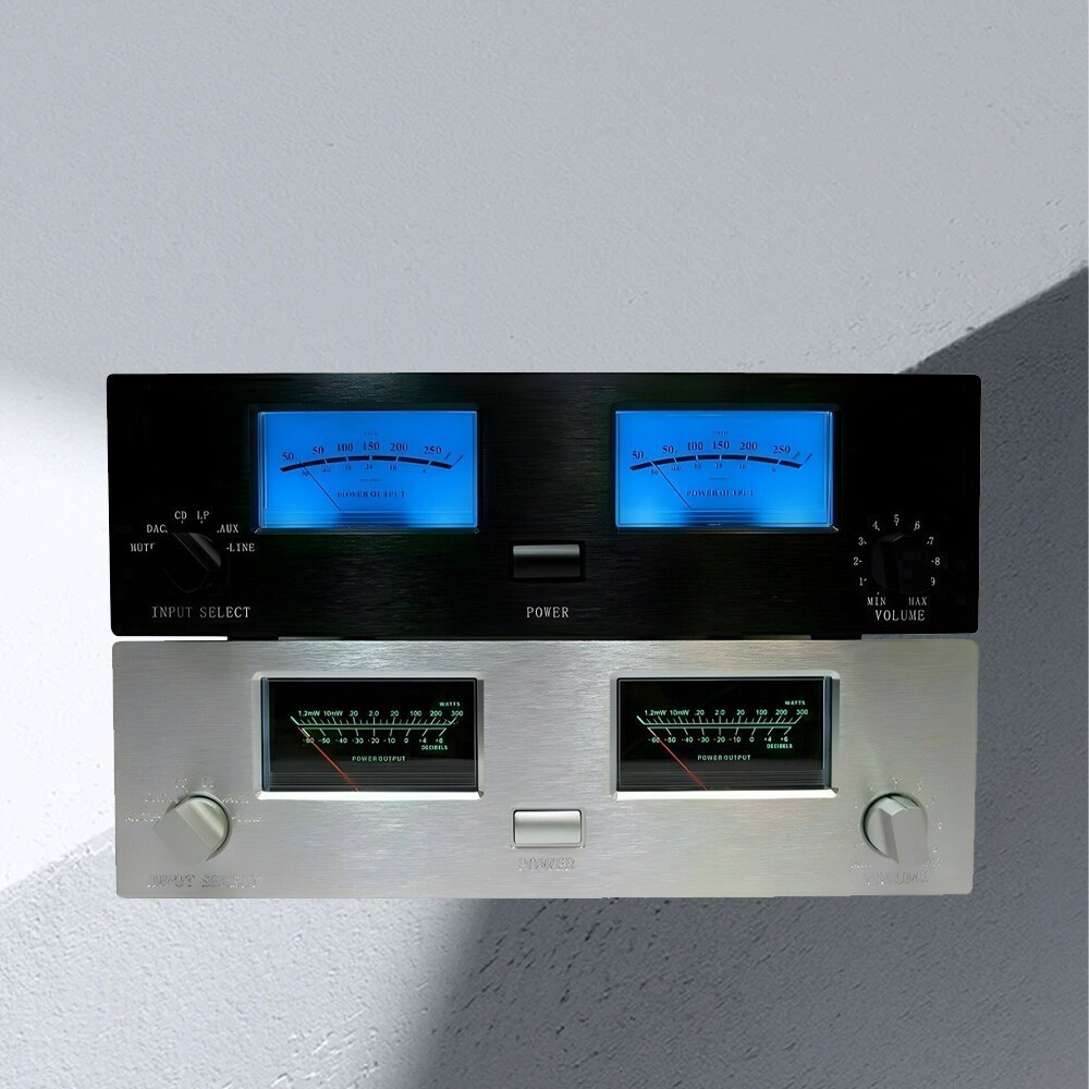 2X TN-90A VU Meter Head Chassis Power Amplifier DB Level Audio Meter W/Backlight