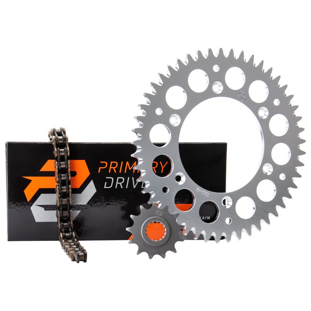 Primary Drive Chain and Sprocket Kit - Aluminum Rear/O-Ring Chain Silver Rear