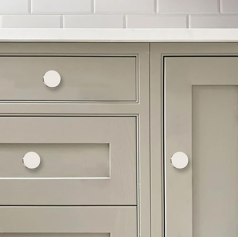 khtumeware 10 Pack Polished Nickel Cabinet Knobs Solid Heavy-Duty Bifold Closet