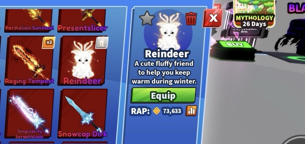 Bladeball Reindeer sword w accessory