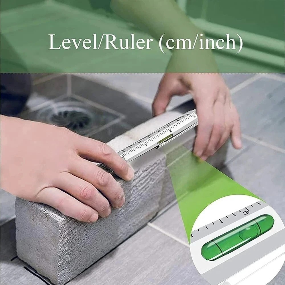 7 in1 Multifunction Ballpoint Pen with Modern Handheld Tool Measure Technical