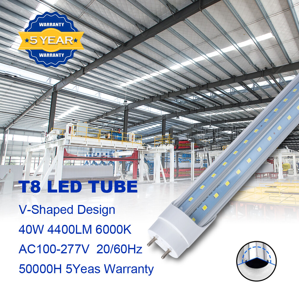 G13 4FT 40W T8 LED Tube Light LED Bulbs V Shape 6000K Daylight 2 Pin CLEAR LENS