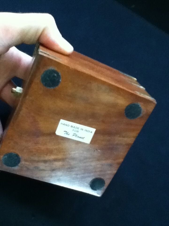 Vintage Planet Compass Teak Brass