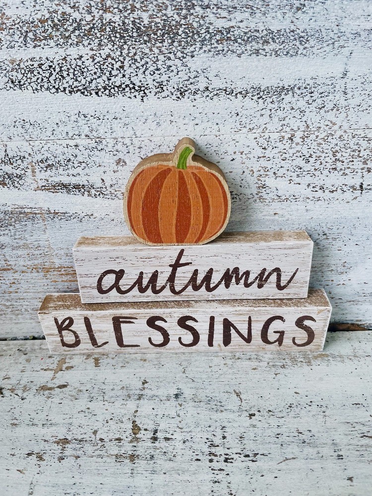 Autumn Blessings Pumpkin Stackers 3 Pc Set