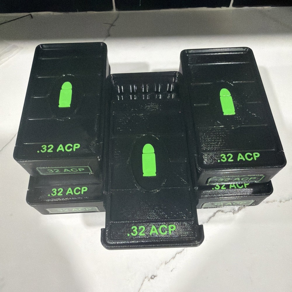 (6 Pack ).32 ACP Ammo Storage Box Case - 50rd Round