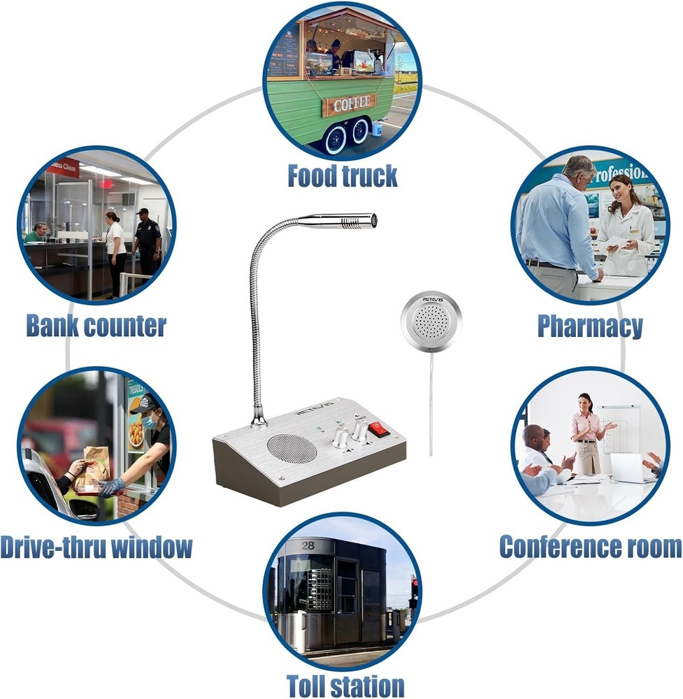 High Sensitivity RT-9908 Window Speaker Intercom - Ideal for Restaurants & Banks