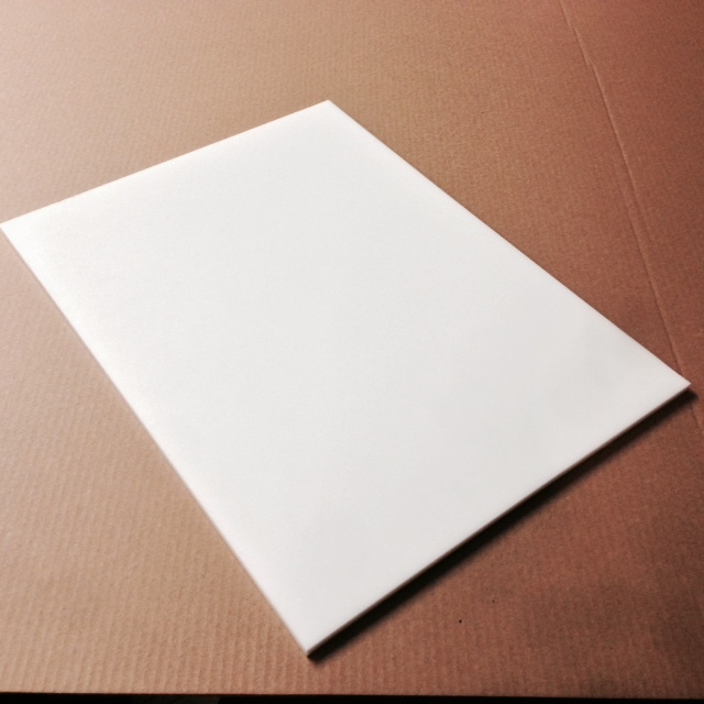 15" x 20" x 1/4" Thick White Plastic (HDPE) Cutting Board  - FDA/NSF/USDA