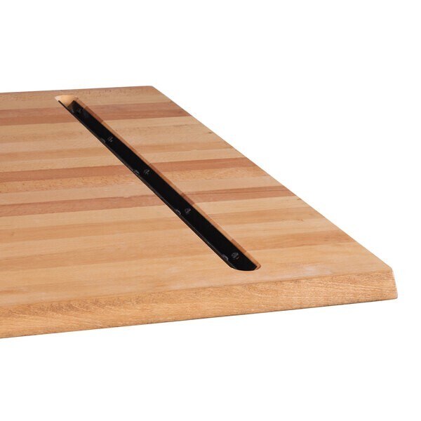 30" x 60" Rectangular Solid Wood Live Edge Restaurant Table Top in Natural Wood
