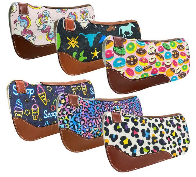 Showman Mini  20" x 20"  Felt Saddle Pad with FUN ASSORTED PRINTS!!!