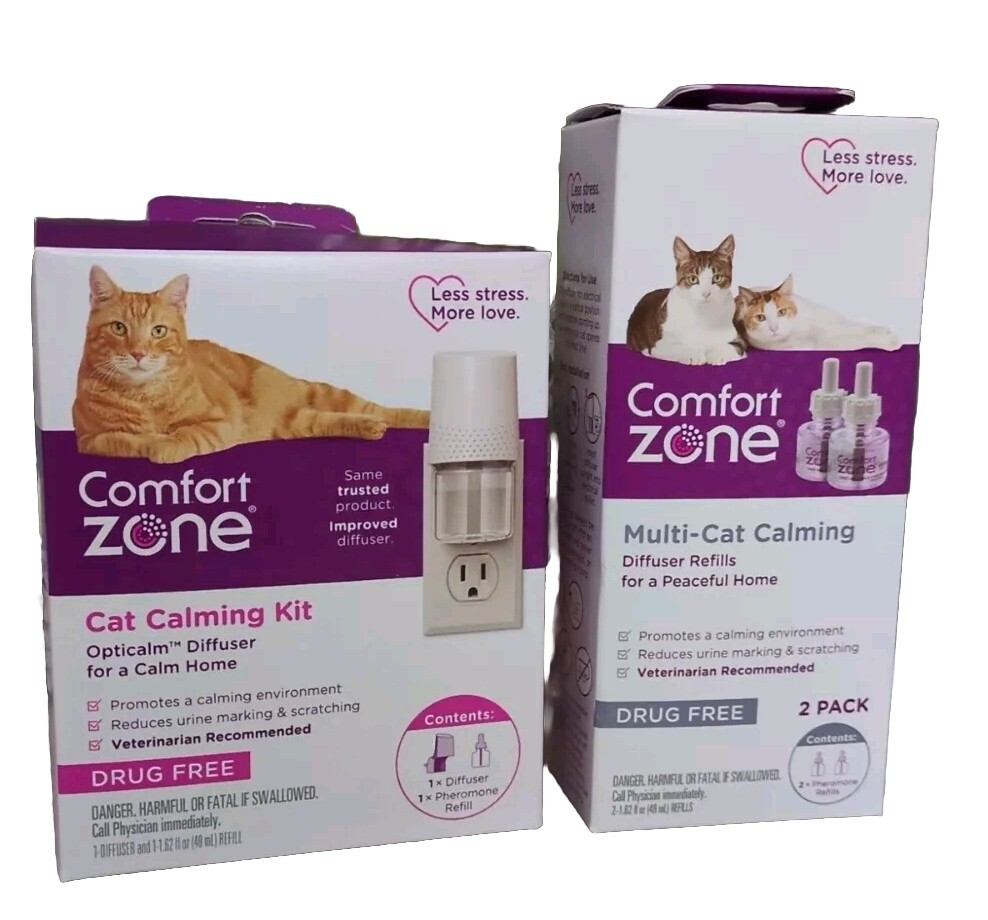 Comfort Zone Cat Calming Kit And Diffuser Refill Pack