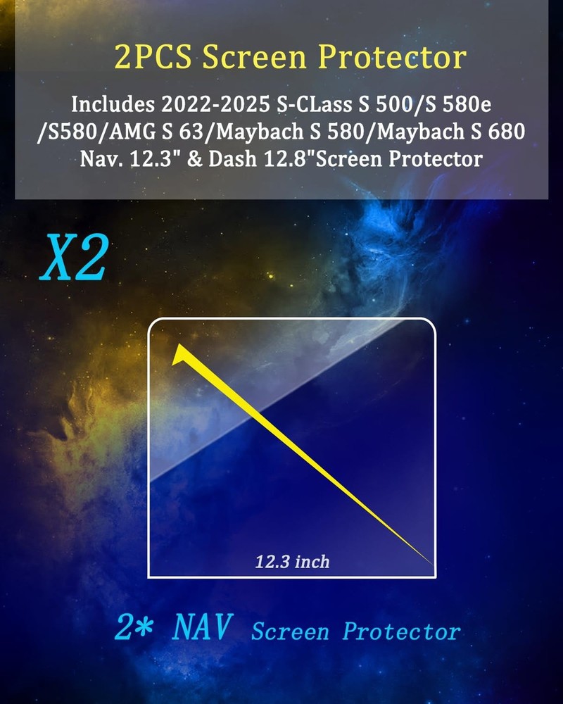 Screen Protector【2PCS】For Mercedes S Class Screen Protector 2022-2
