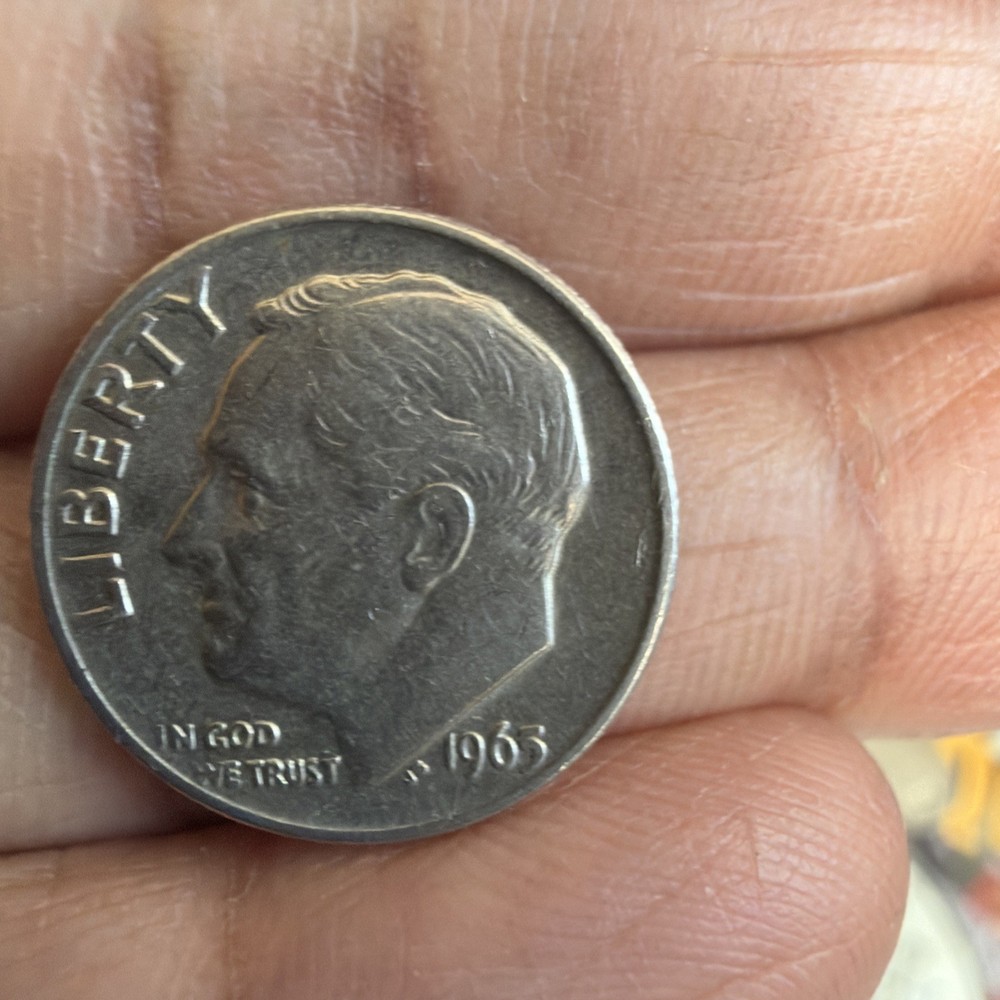 1965 Dime No Mint Mark "W" touching on reverse, “CA” touching On Back
