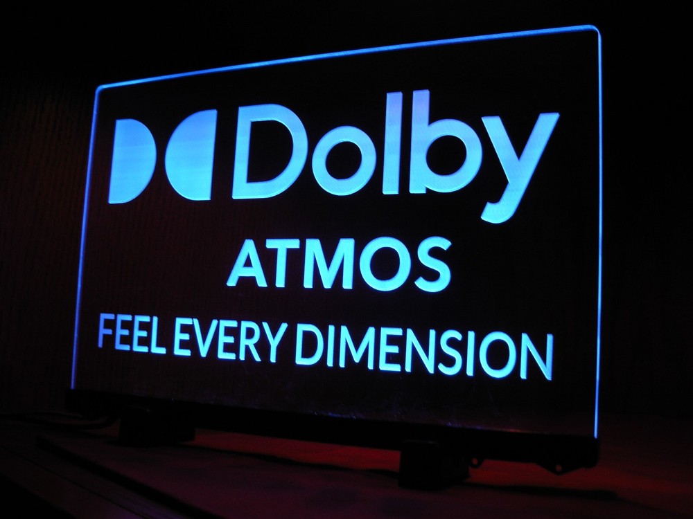 DOLBY ATMOS ETCHED LED ACRLYIC SIGN