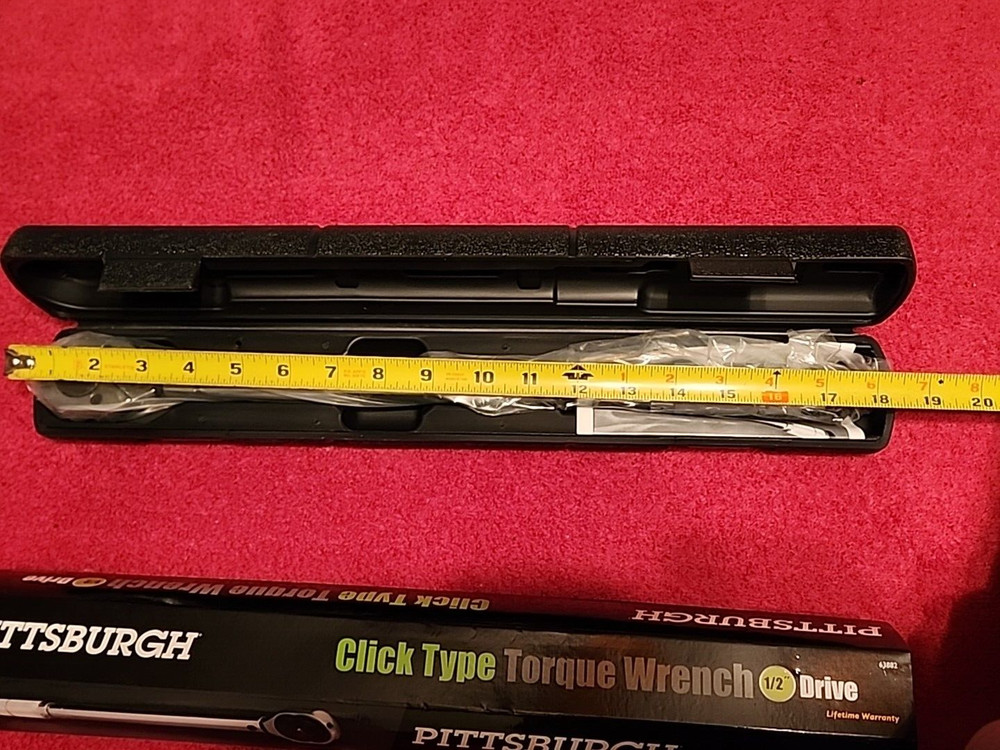 Pittsburgh 1/2" Torque Wrench Snap Socket Pro Drive Click Type Ratcheting New