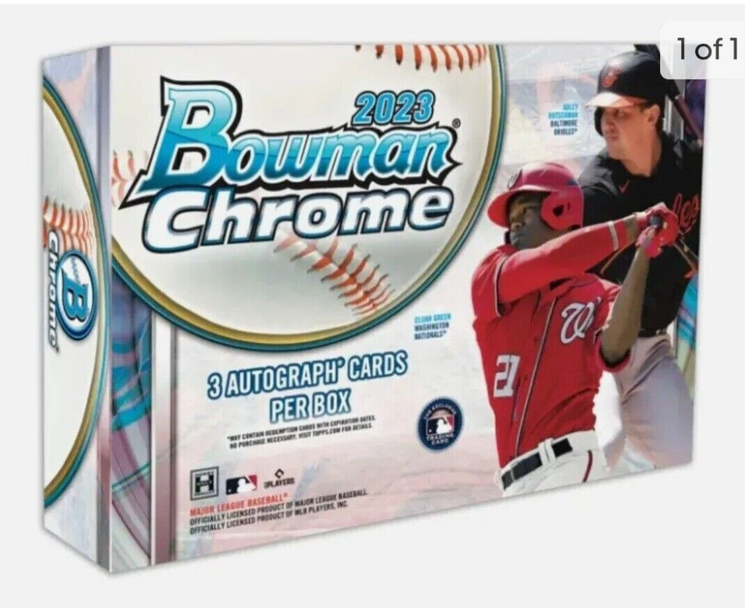 2023 BOWMAN CHROME BASEBALL HOBBY HTA BOX - 3 AUTOS/BOX - BRAND NEW SEALED QTY
