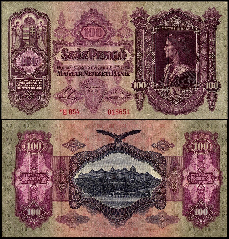 Hungary 100 Pengo, 1930, P-112, UNC