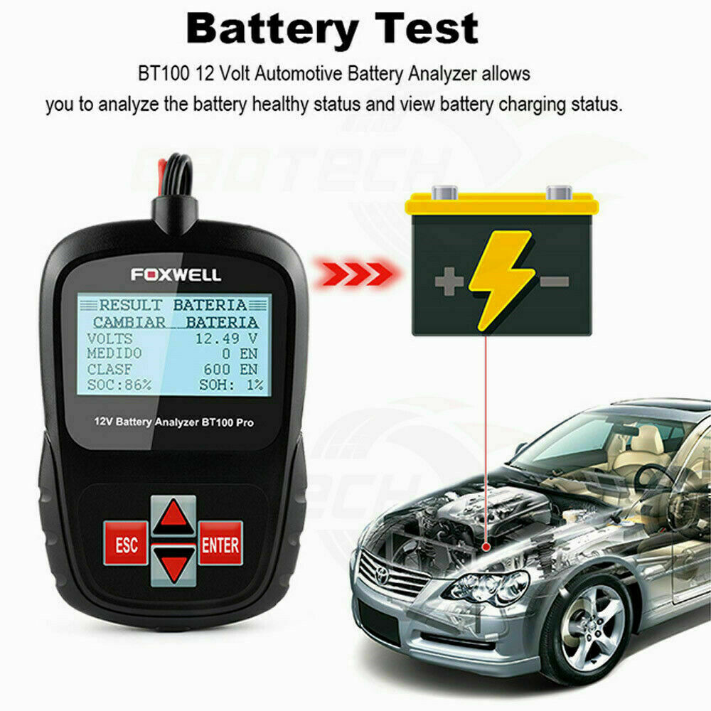 FOXWELL BT100 Pro Code Reader Battery Tester Cranking Charging Voltage Tester
