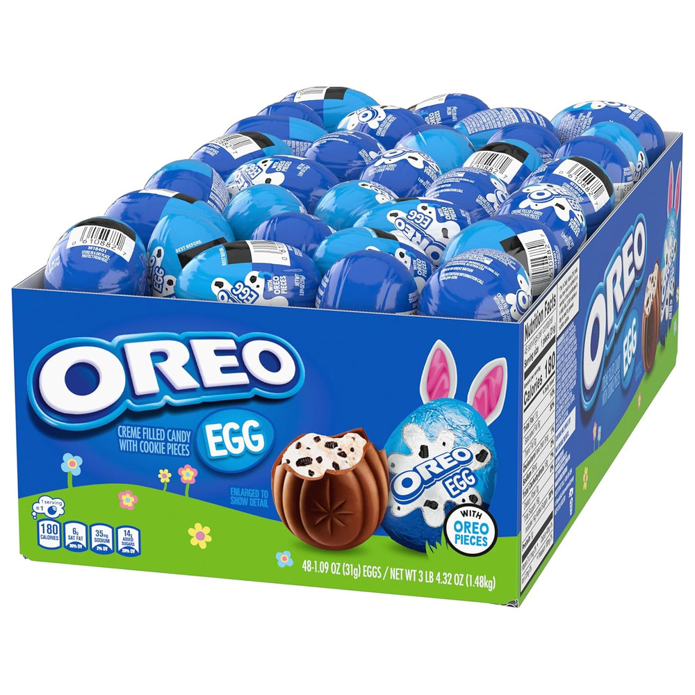 OREO Creme Filled Chocolate Candy Easter Egg, Bulk Easter Candy, 48 - 1.09 Oz Eg